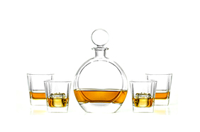 glass whiskey decanter set