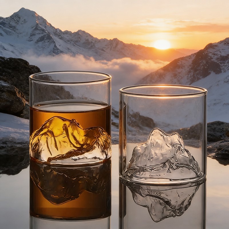Wholesale Customization Whiskey Mountain Cup，Crystal Glassware for Whisky, Tea, Scotch, Cocktail Beverage,Best Gift