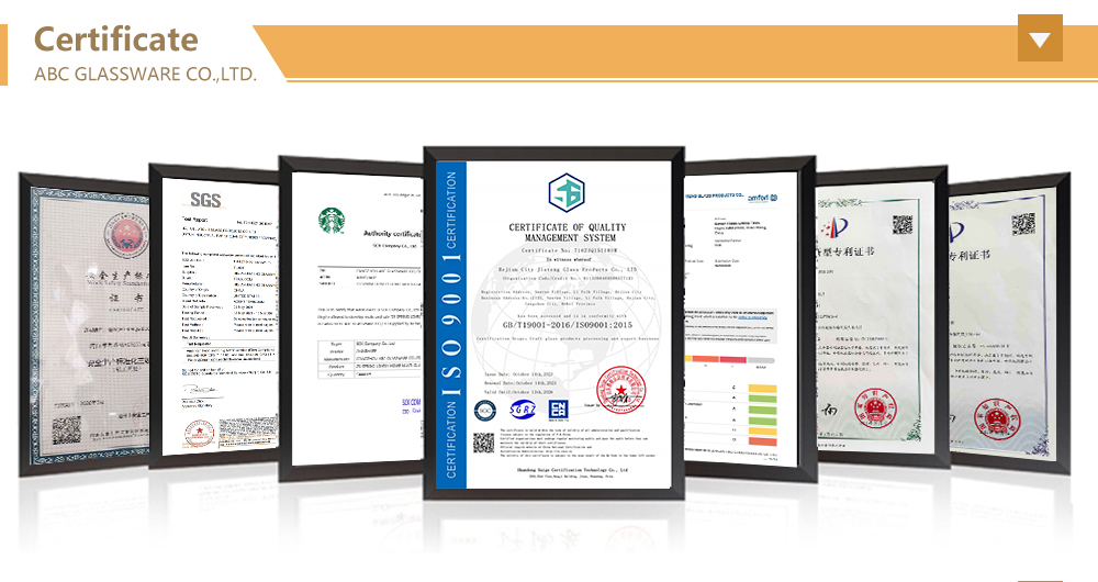 ABC Glassware manufacturer in china_certifition