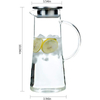 Heat-resistant glass pitcher with stainless steel lid and handle 1600ML/53oz