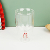 Wholesale 3D Strawberry Double Wall Glass Cup, 3D Rose Double Wall Glass Cup, 3D Christmas tree Double Wall Glass Cup, 3D Flamingo Double Wall Glass Cup，3D Christmas wreath double-layer glass
