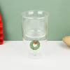 Wholesale 3D Strawberry Double Wall Glass Cup, 3D Rose Double Wall Glass Cup, 3D Christmas tree Double Wall Glass Cup, 3D Flamingo Double Wall Glass Cup，3D Christmas wreath double-layer glass