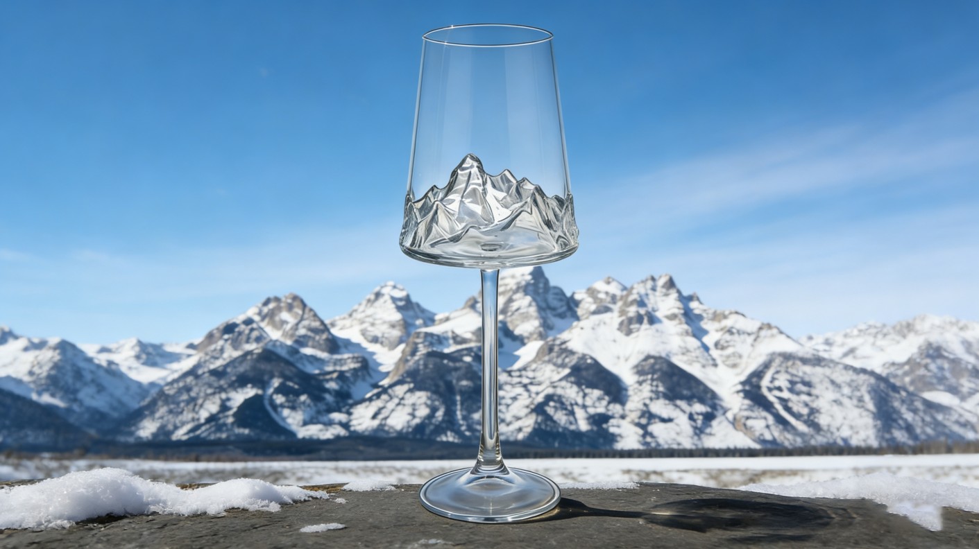 Grand Teton Mountain Range Wine Glass