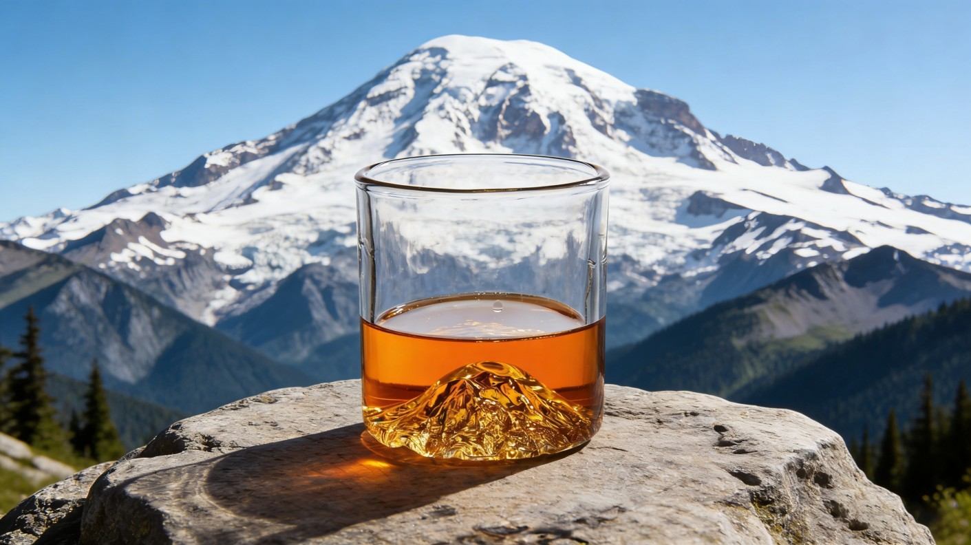 Mount Rainier Whiskey Glass