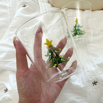 Christmas Tree Glass Cup