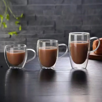 double wall glass mug