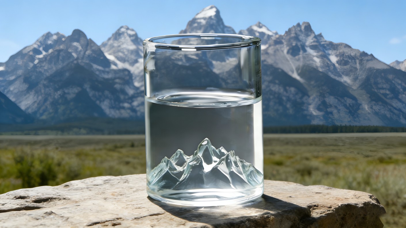 Grand Teton Mountain Whiskey Glass
