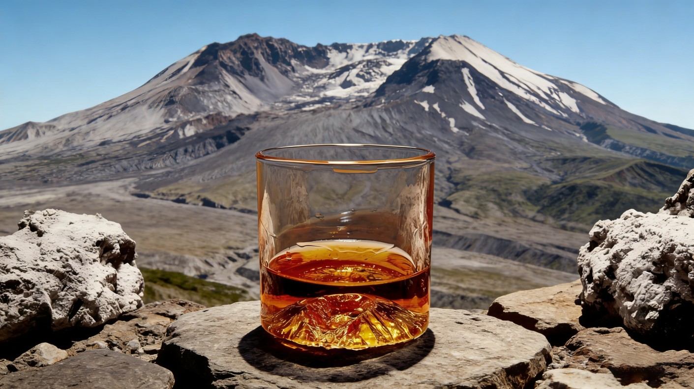 Mount St. Helens Whiskey Glass