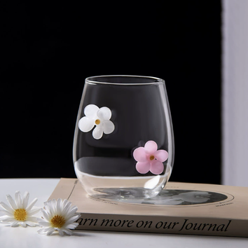 3D Animal and Flower Glass Cup