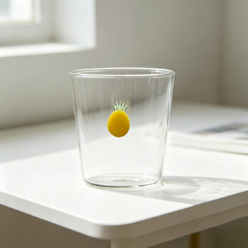 3D Animal Glass Cup with Fruit